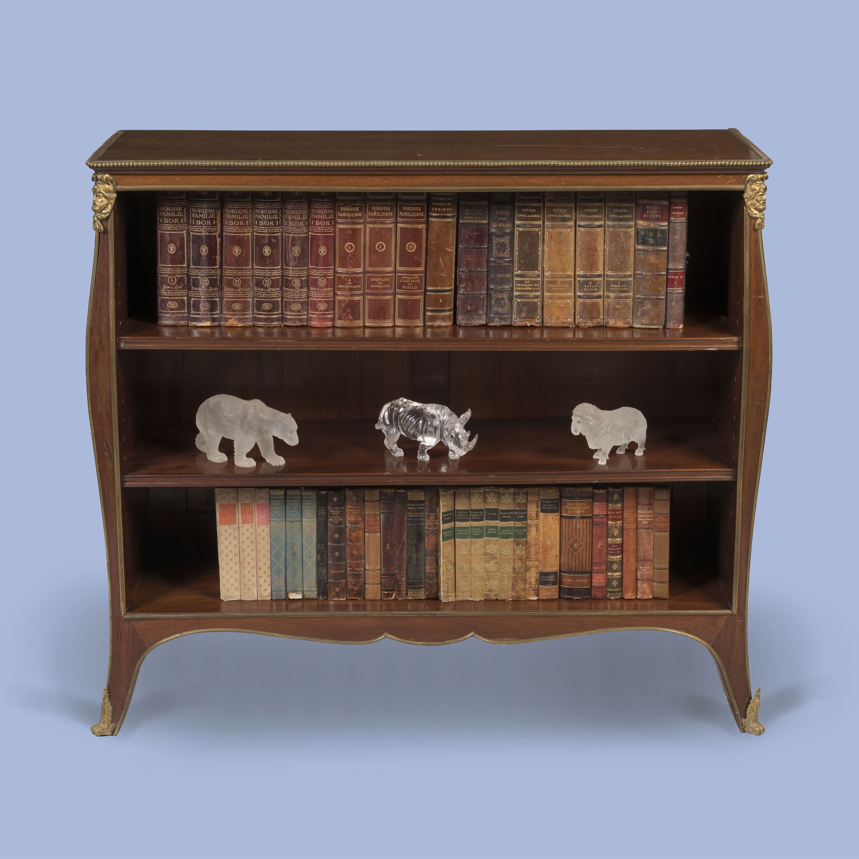 An Ormolu-Mounted Mahogany Open Bookcase In the Louis XV Manner