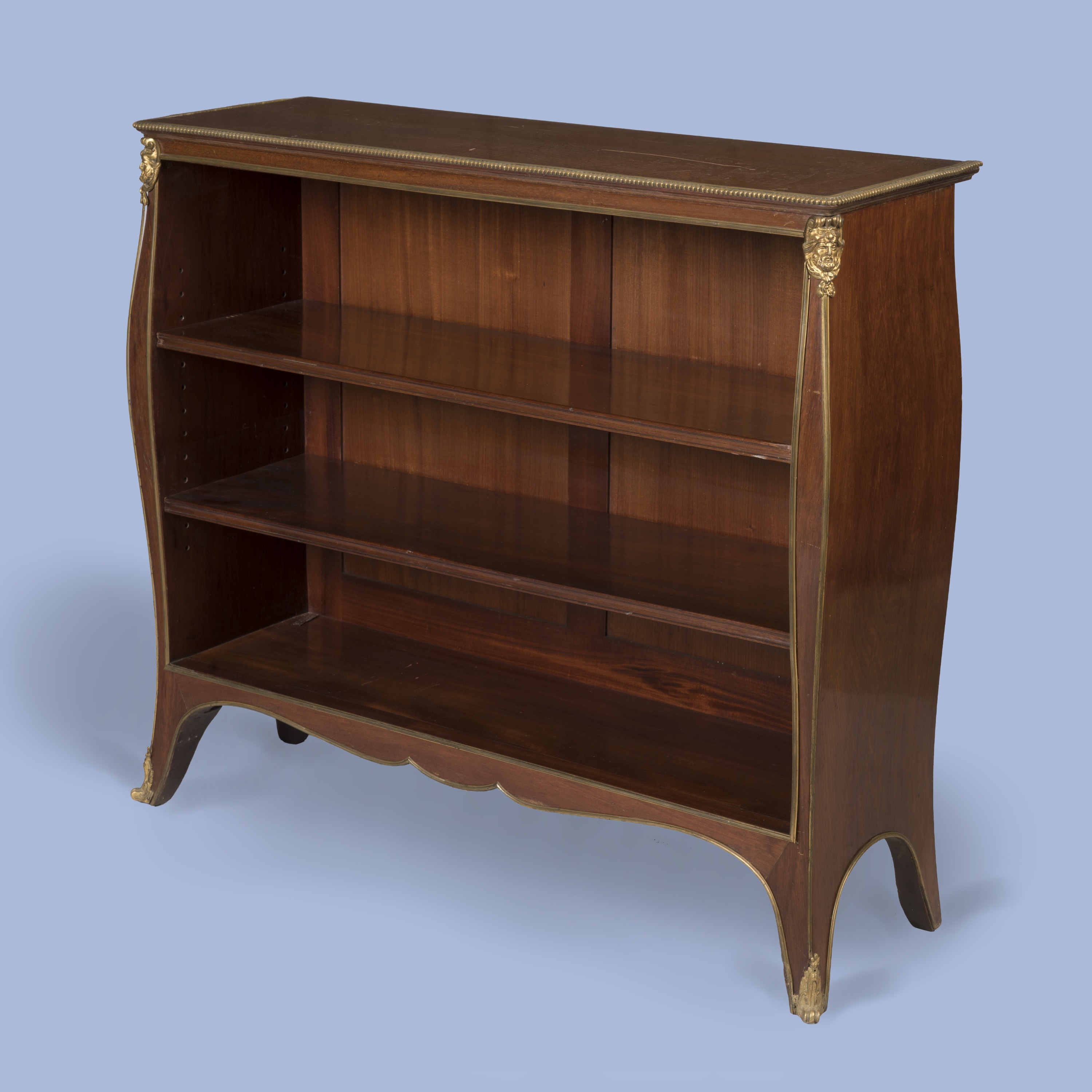 An Ormolu-Mounted Mahogany Open Bookcase In the Louis XV Manner