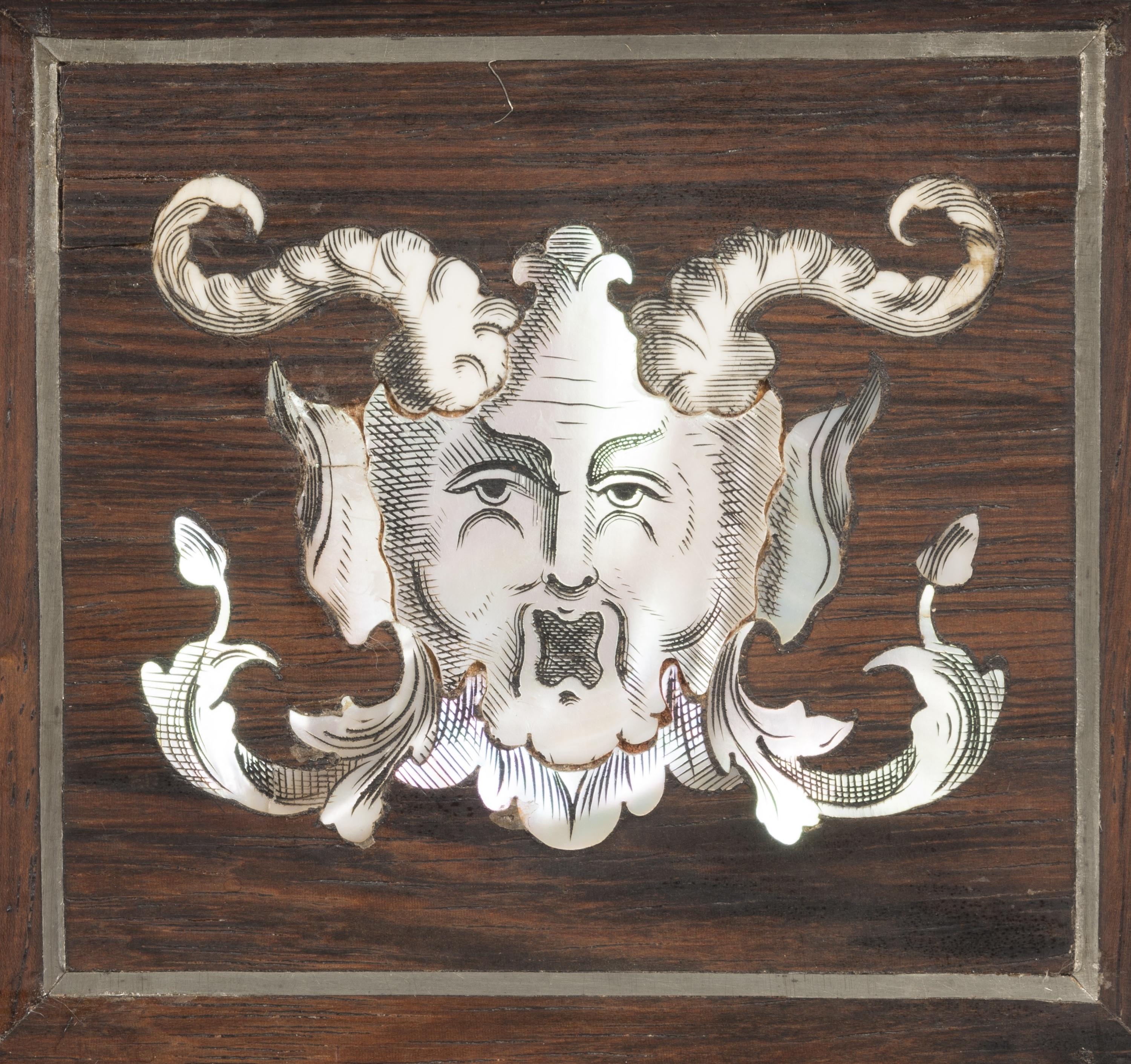 A Mother-of-Pearl & Ivory Inlaid Rosewood Vitrine Cabinet
