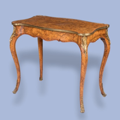 A Marquetry and Burr Walnut Side Table In the Louis XV Style