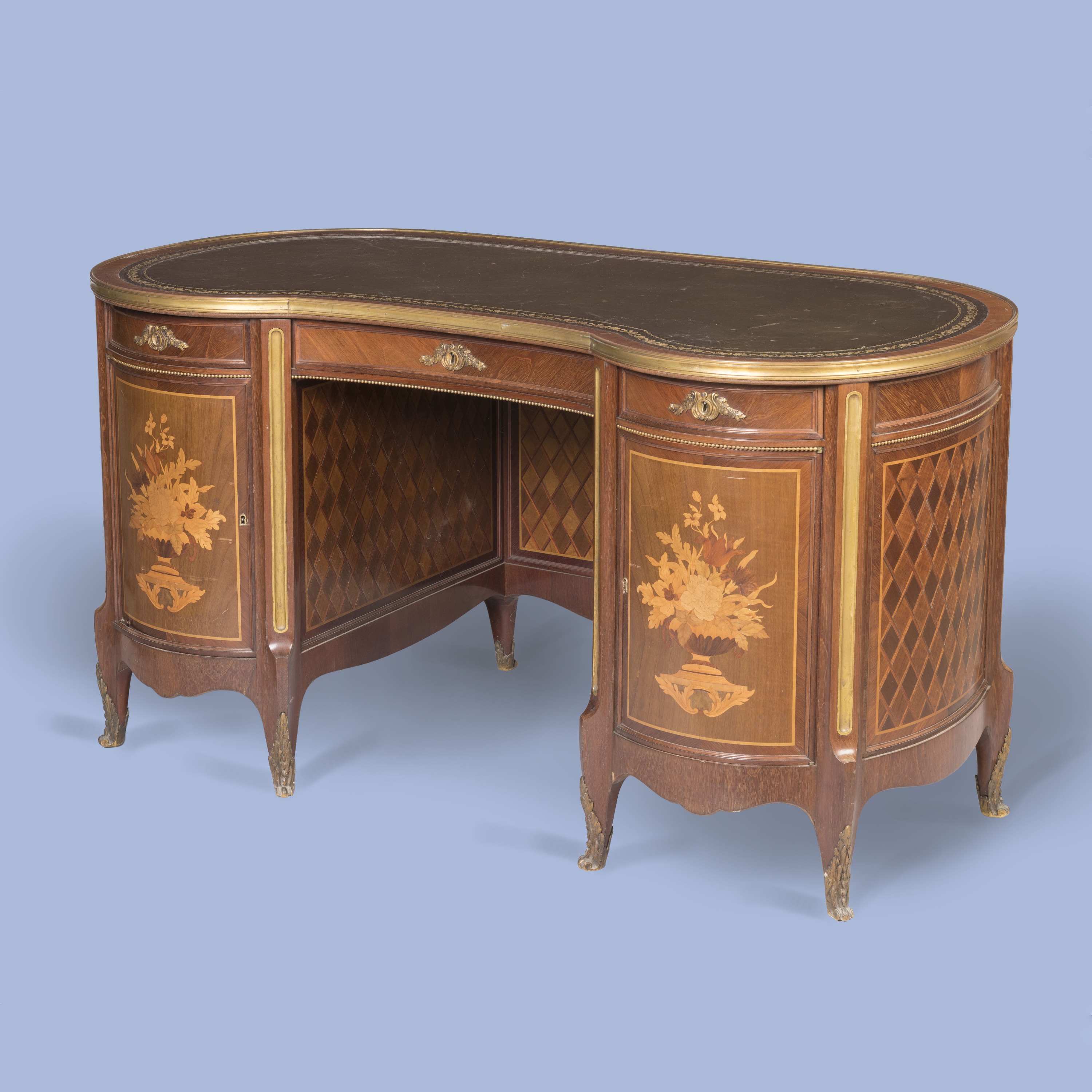 A Fine Ormolu-Mounted and Marquetry Desk