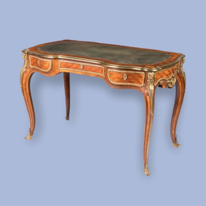 An Elegant Cubed Parquetry Bureau Plat