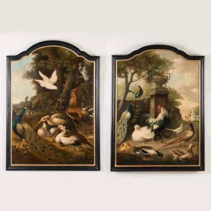 A Pair of Paintings Depicting Birds