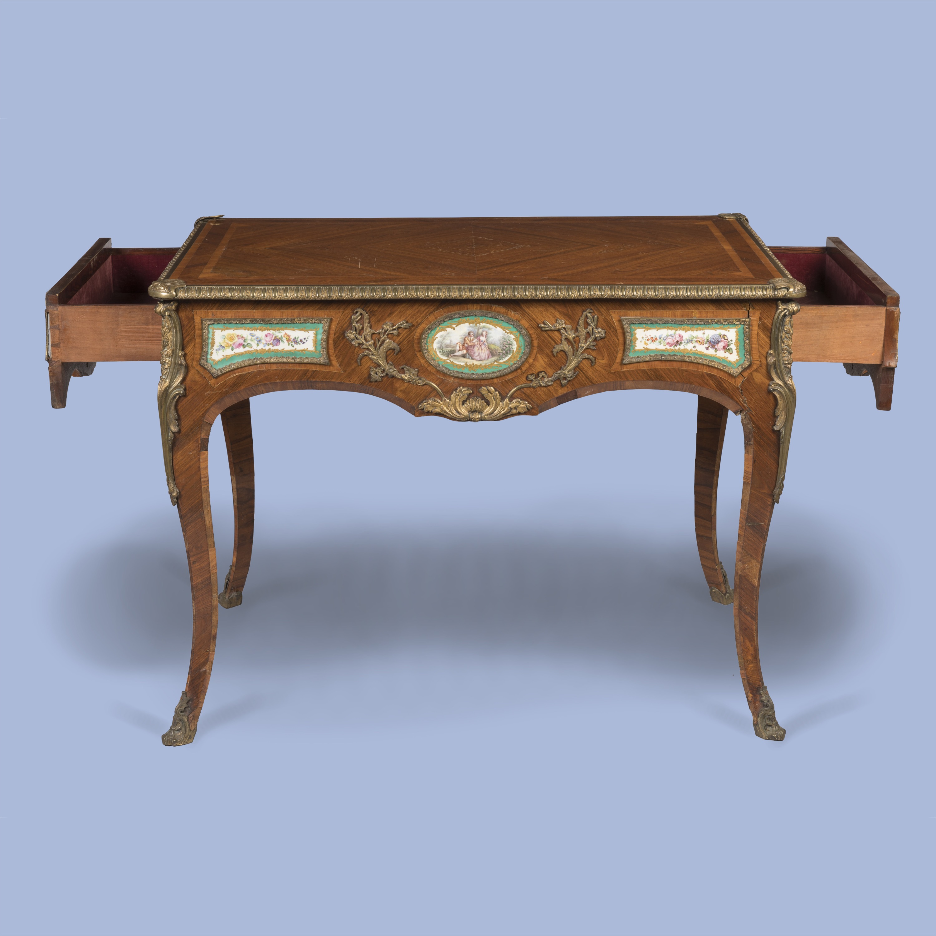 A Fine Porcelain-Mounted Centre Table In the Louis XV Style of Town & Emanuel