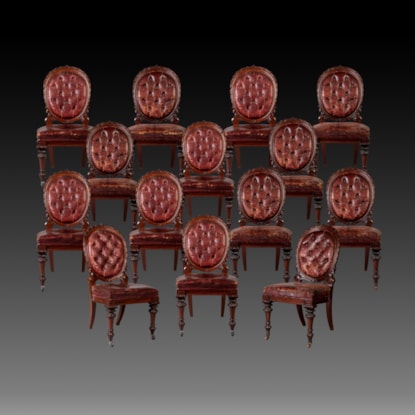 A Set of 14 Mahogany Dining Chairs By George Eadon & Son