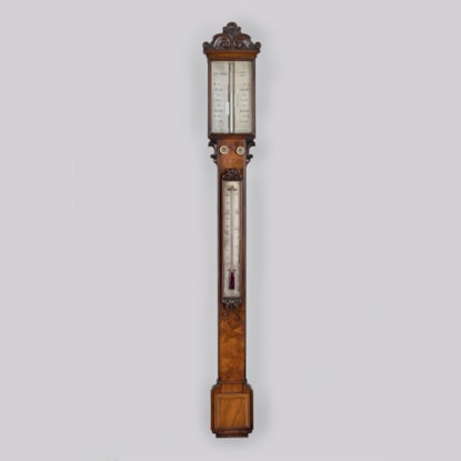 A Late 19th Century Walnut Stick Barometer By R & J Beck of London