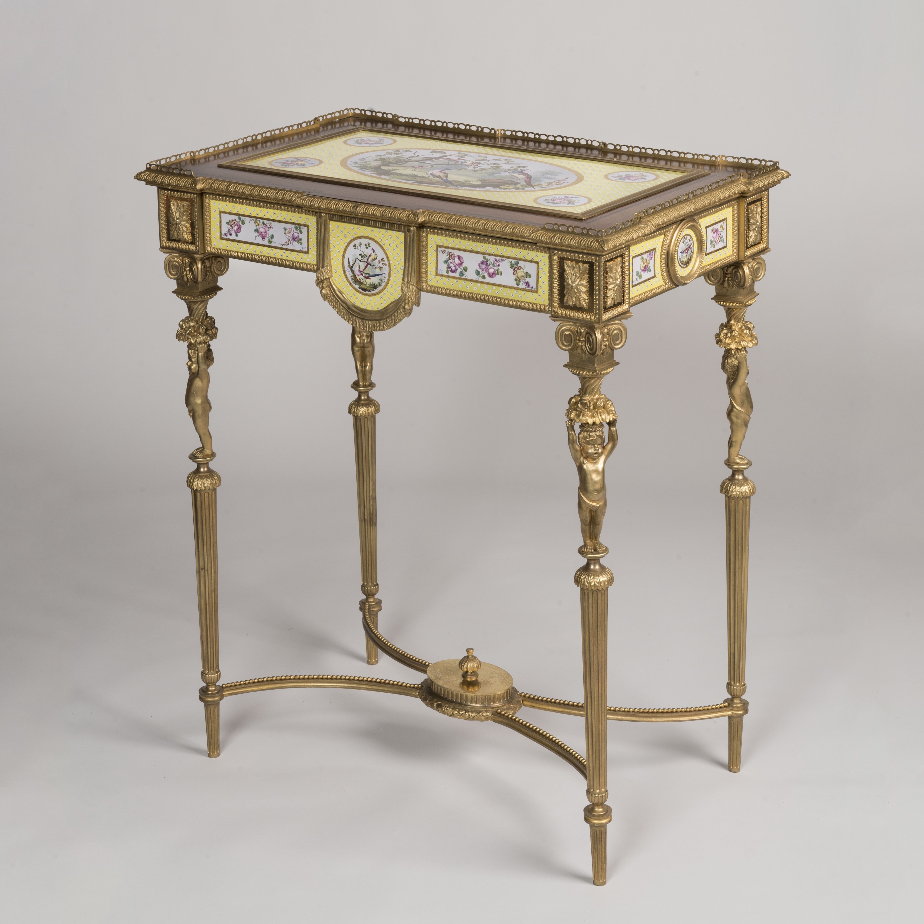 A French Ormolu & Porcelain Table de Dame