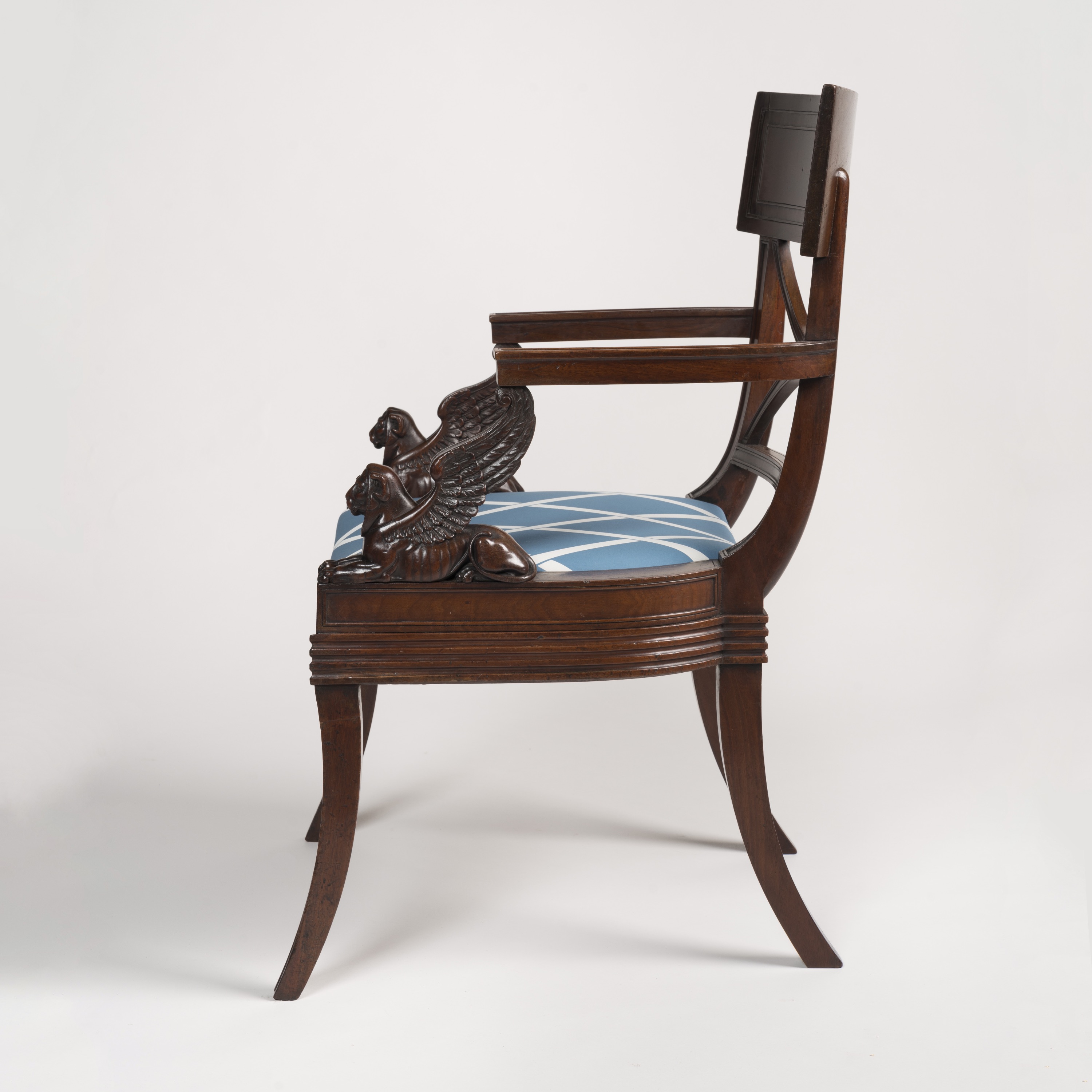 A Pair of Regency Mahogany Armchairs after Thomas Hope