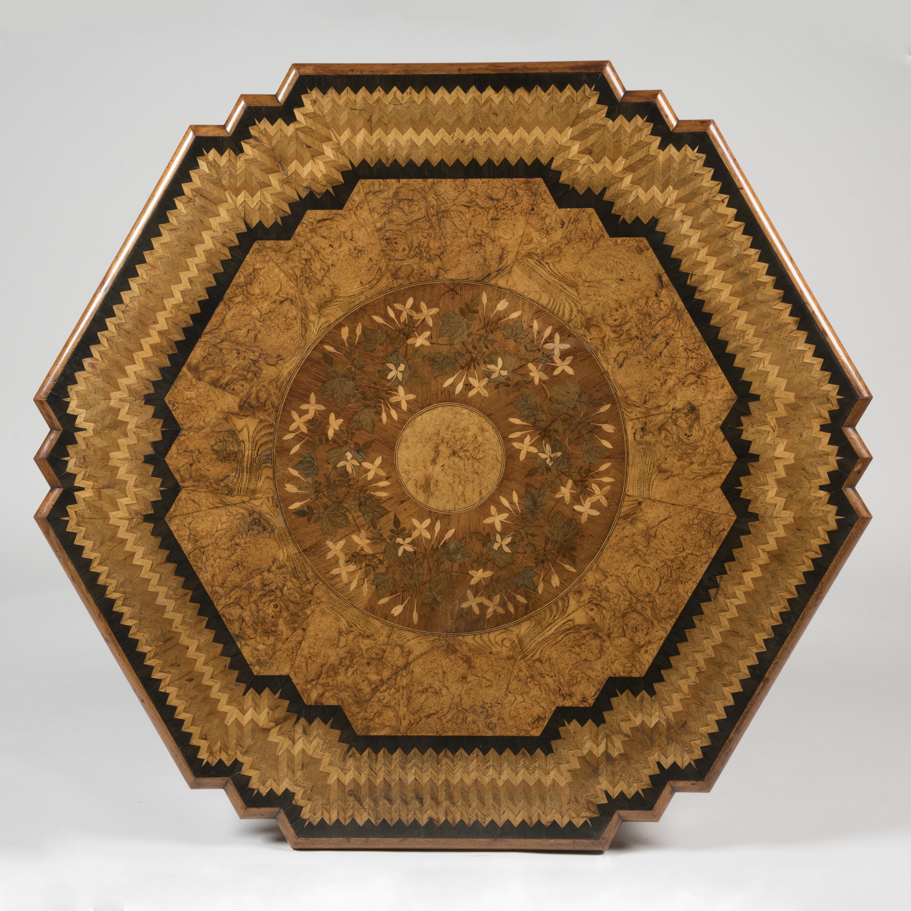 An Austro-German Specimen Wood Centre Table of Exhibition quality