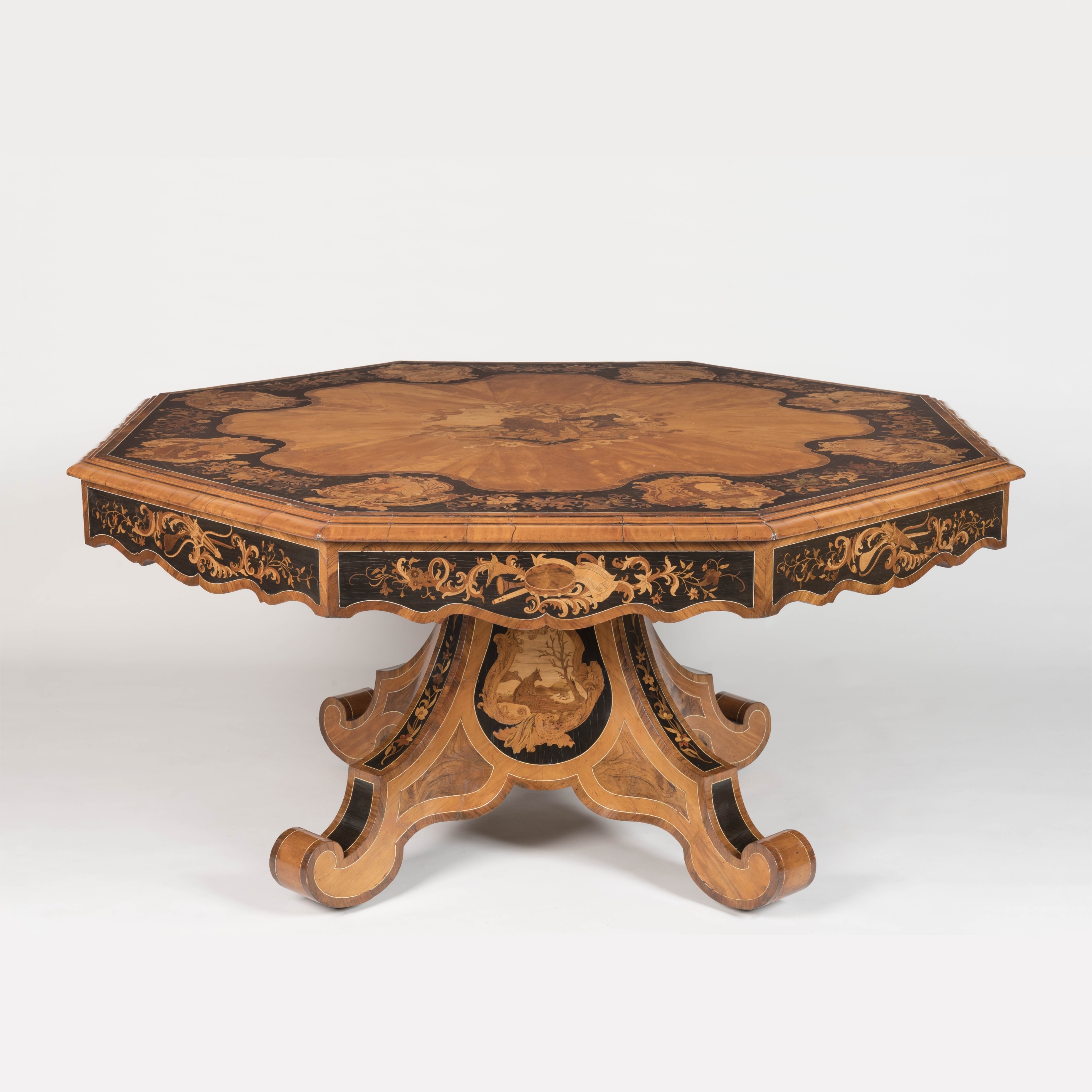 An Exhibition-Quality Marquetry Library Table Attributed to Morant of Bond Street