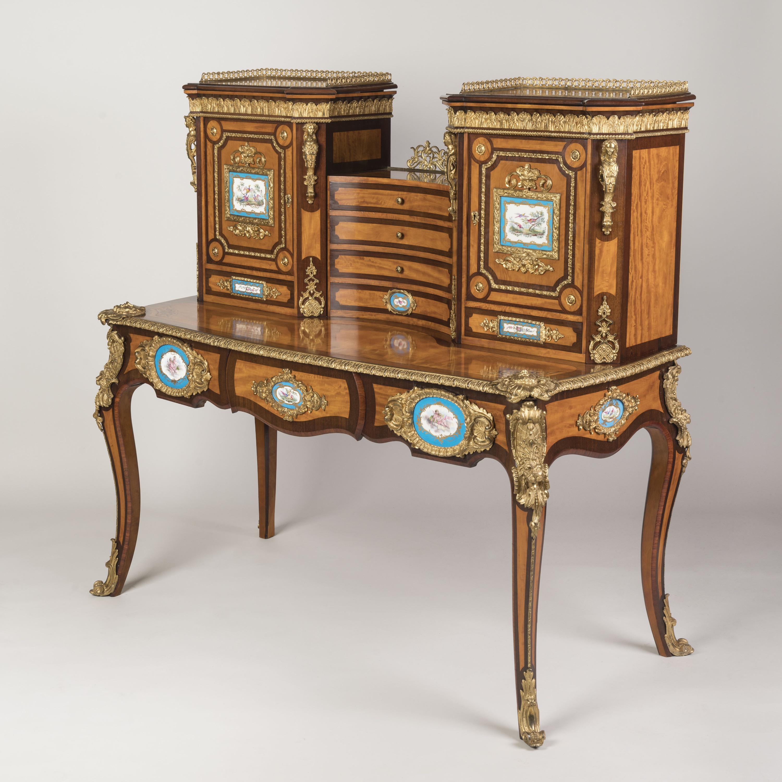 A Magnificent Mid-19th Century English Bonheur du Jour in the Louis XV Manner