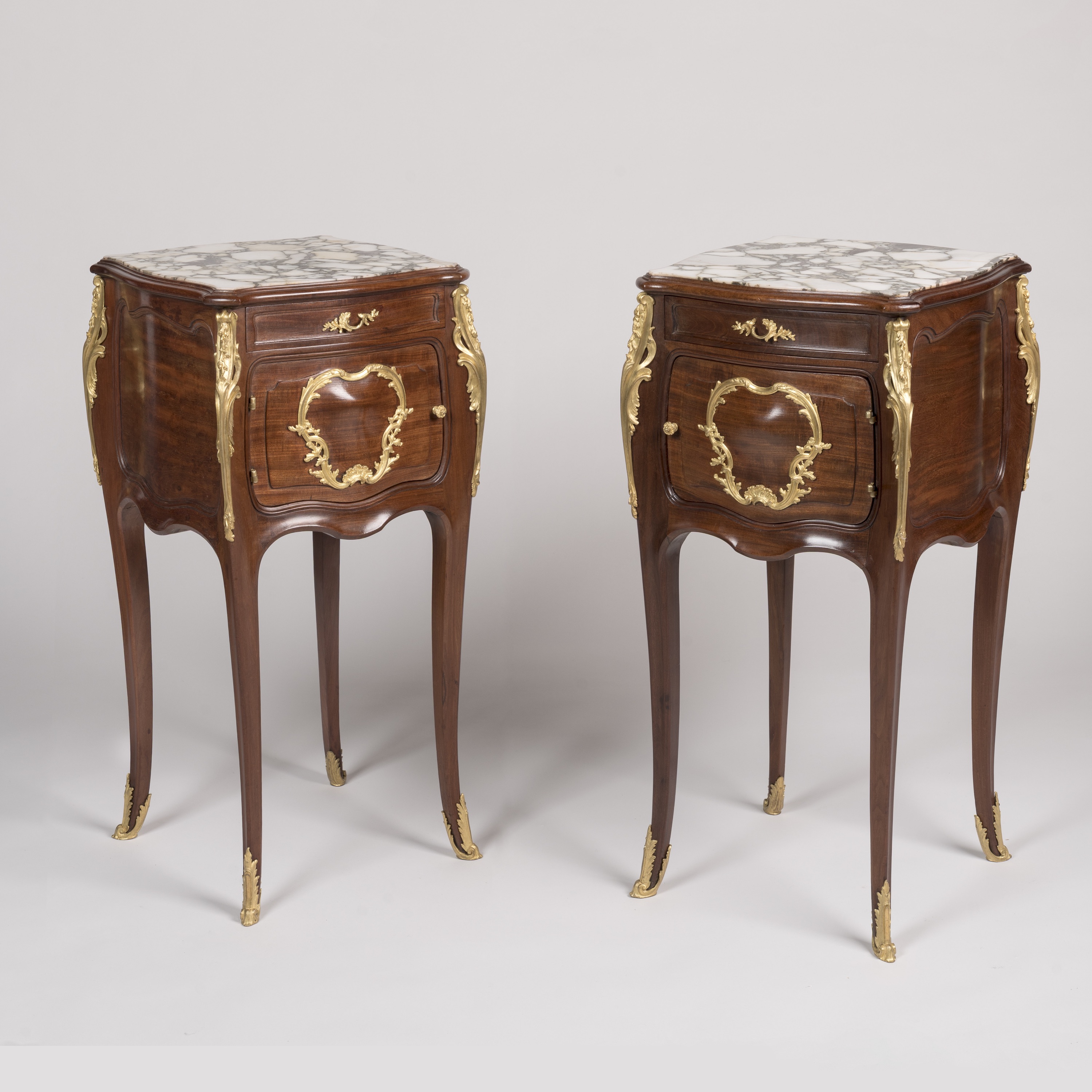 A Pair of Ormolu-Mounted Bedside Commodes By Fernand Kohl of Paris