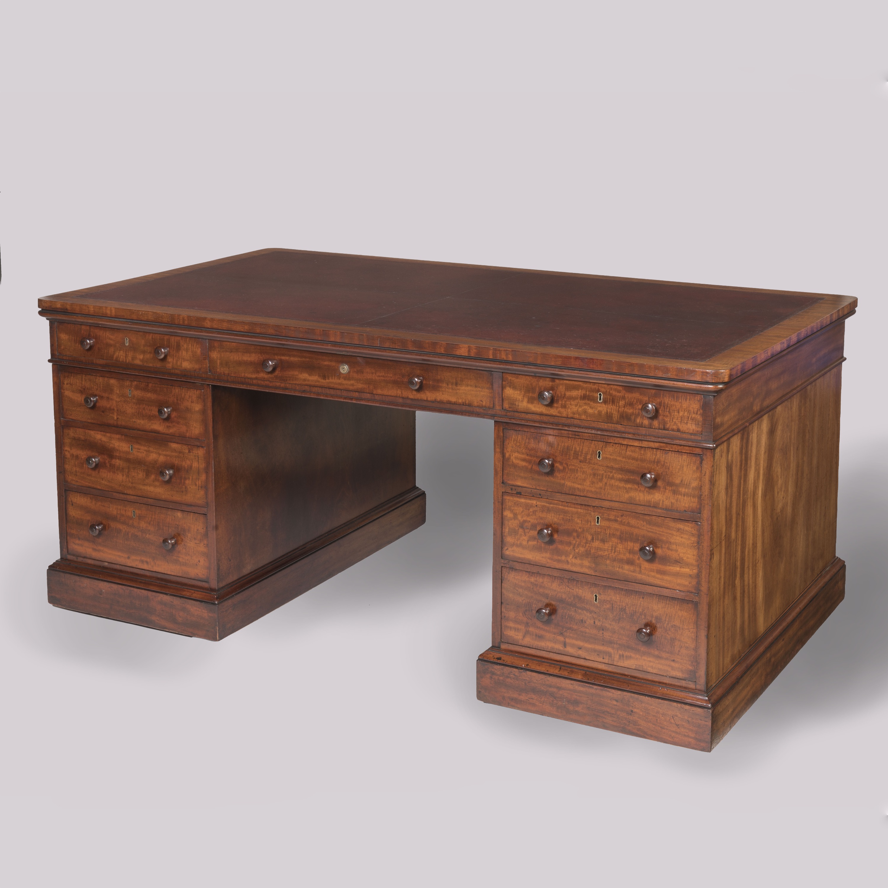 A Handsome Late Georgian Mahogany Pedestal Desk