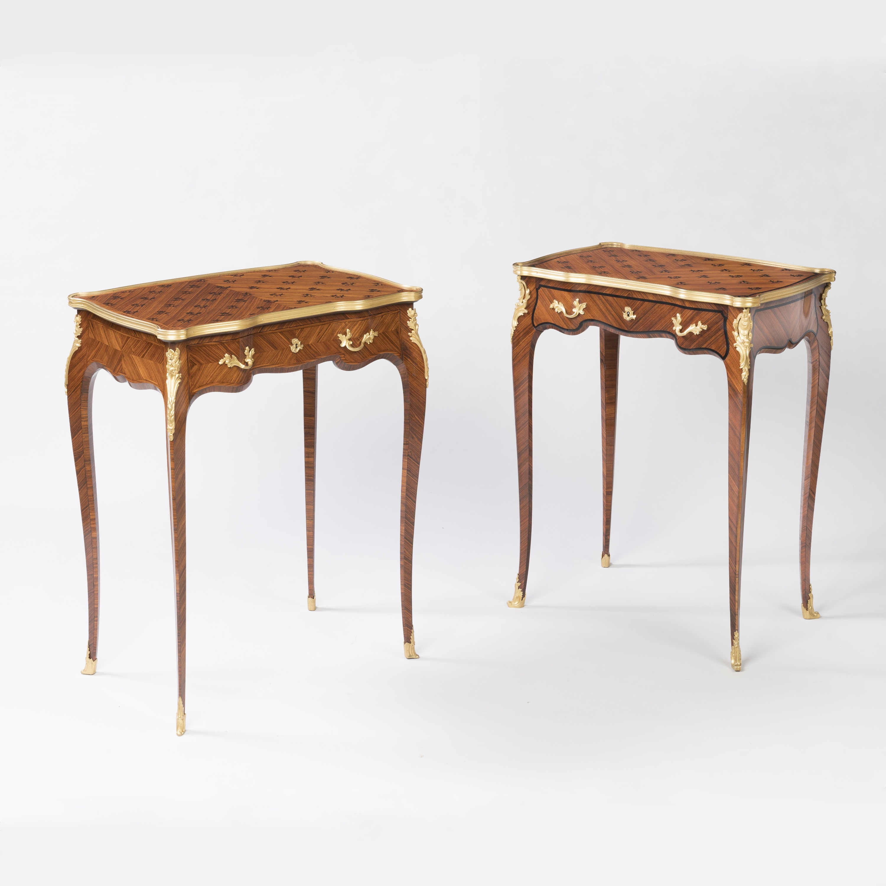 An Elegant Pair of Matched Side Tables in the Louis XV Manner By Paul Sormani of Paris
