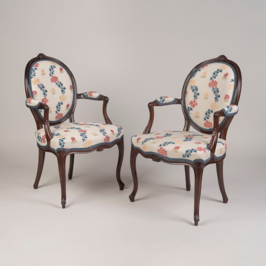 A Pair of George III Period  Mahogany Armchairs