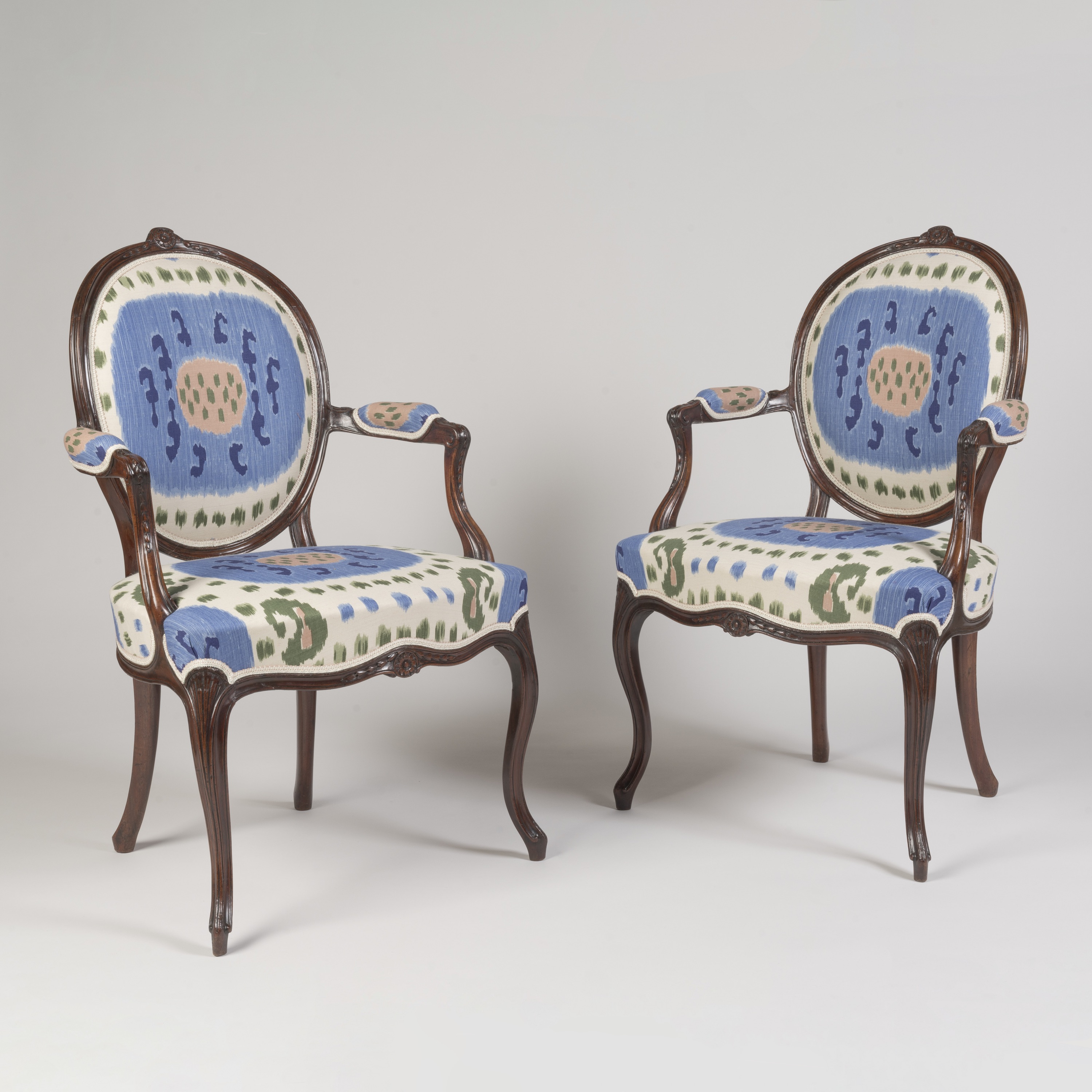 A Pair of George III Period  Mahogany Armchairs