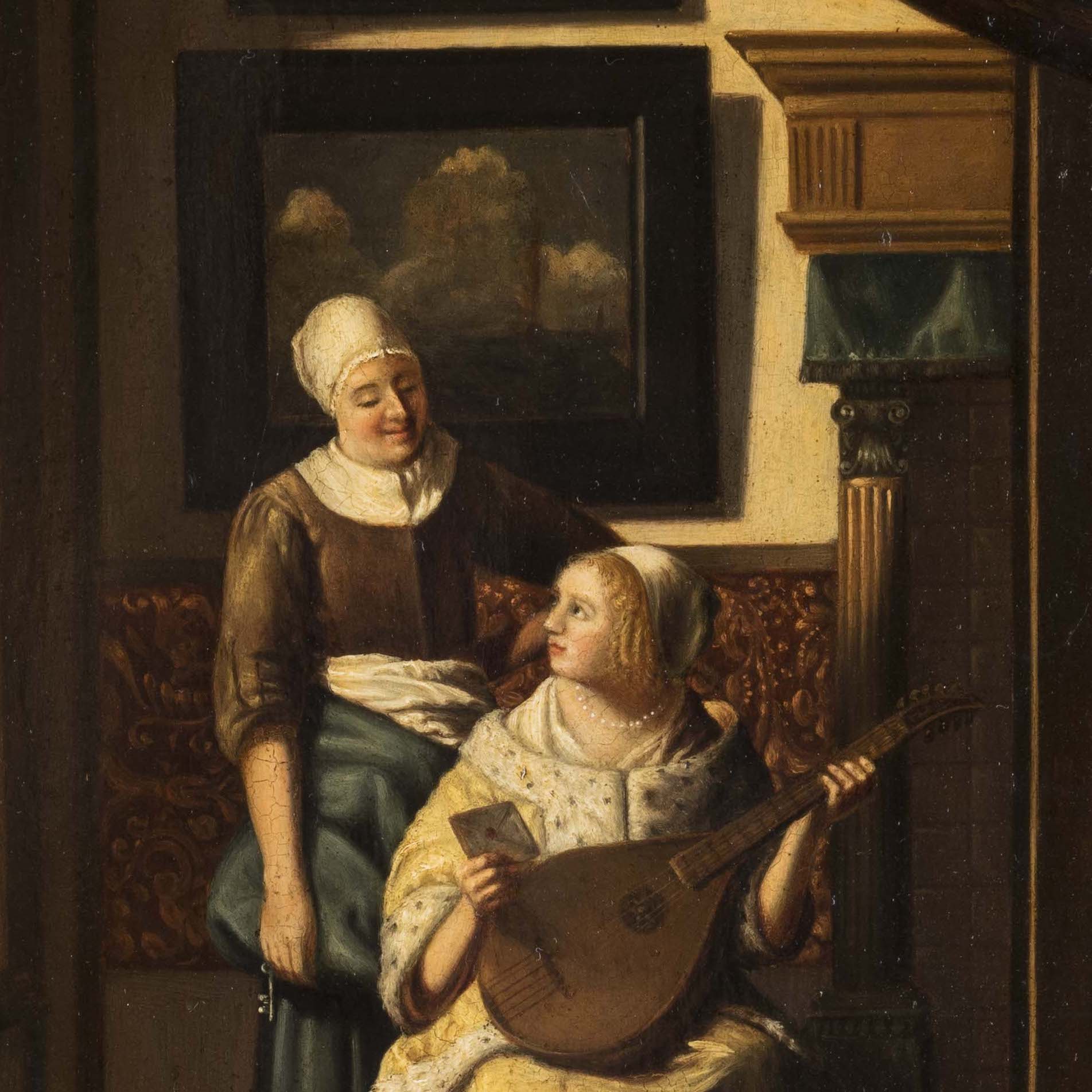 A Dutch Genre Scene After the original by Jan Vermeer Entitled 'The Love Letter'