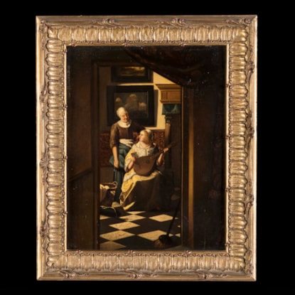 A Dutch Genre Scene After the original by Jan Vermeer Entitled 'The Love Letter'