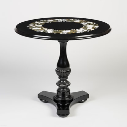 An English Black Marble & Pietra Dura Table By Thomas Woodruff
