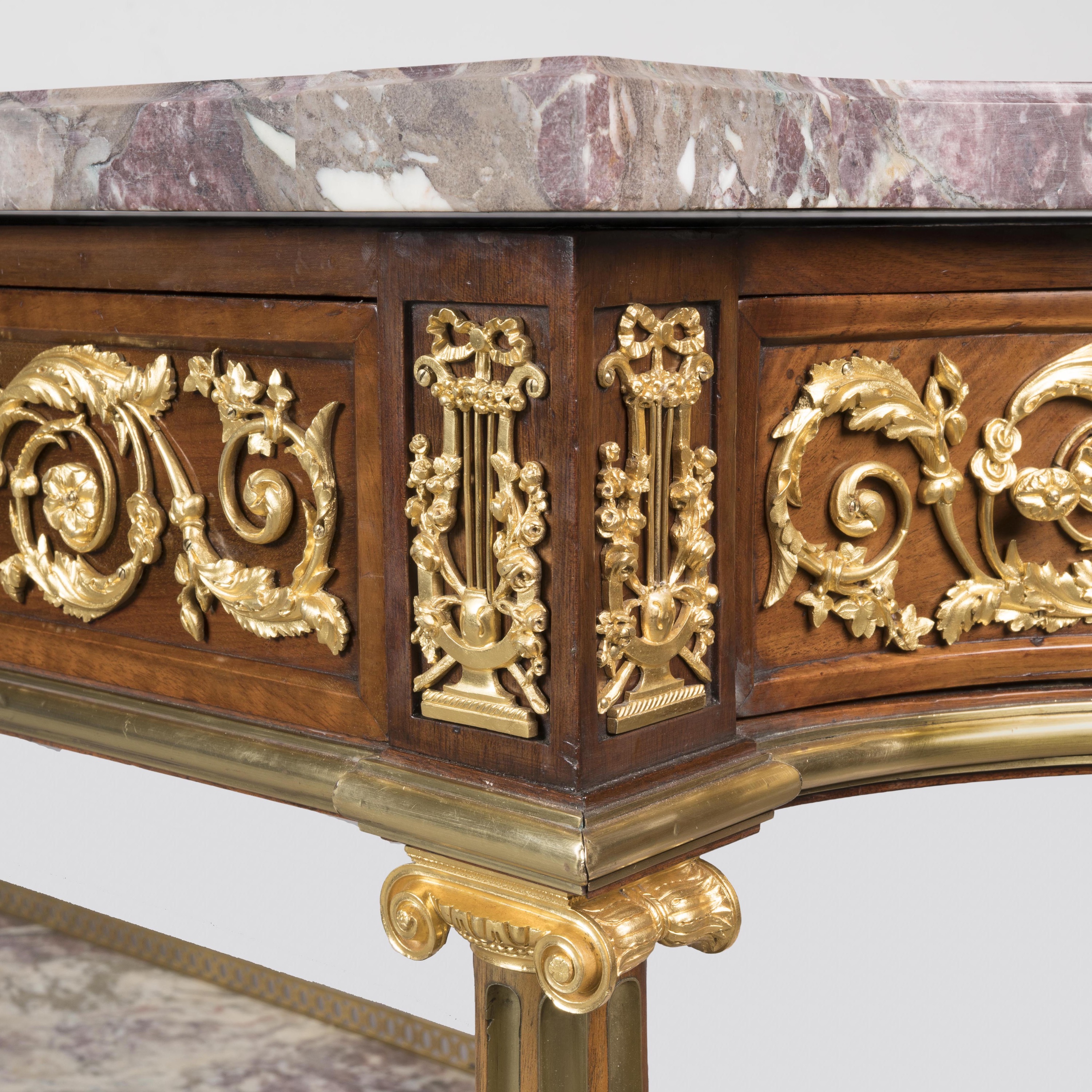 An Exceptional Louis XVI Style Ormolu-Mounted Console Desserte