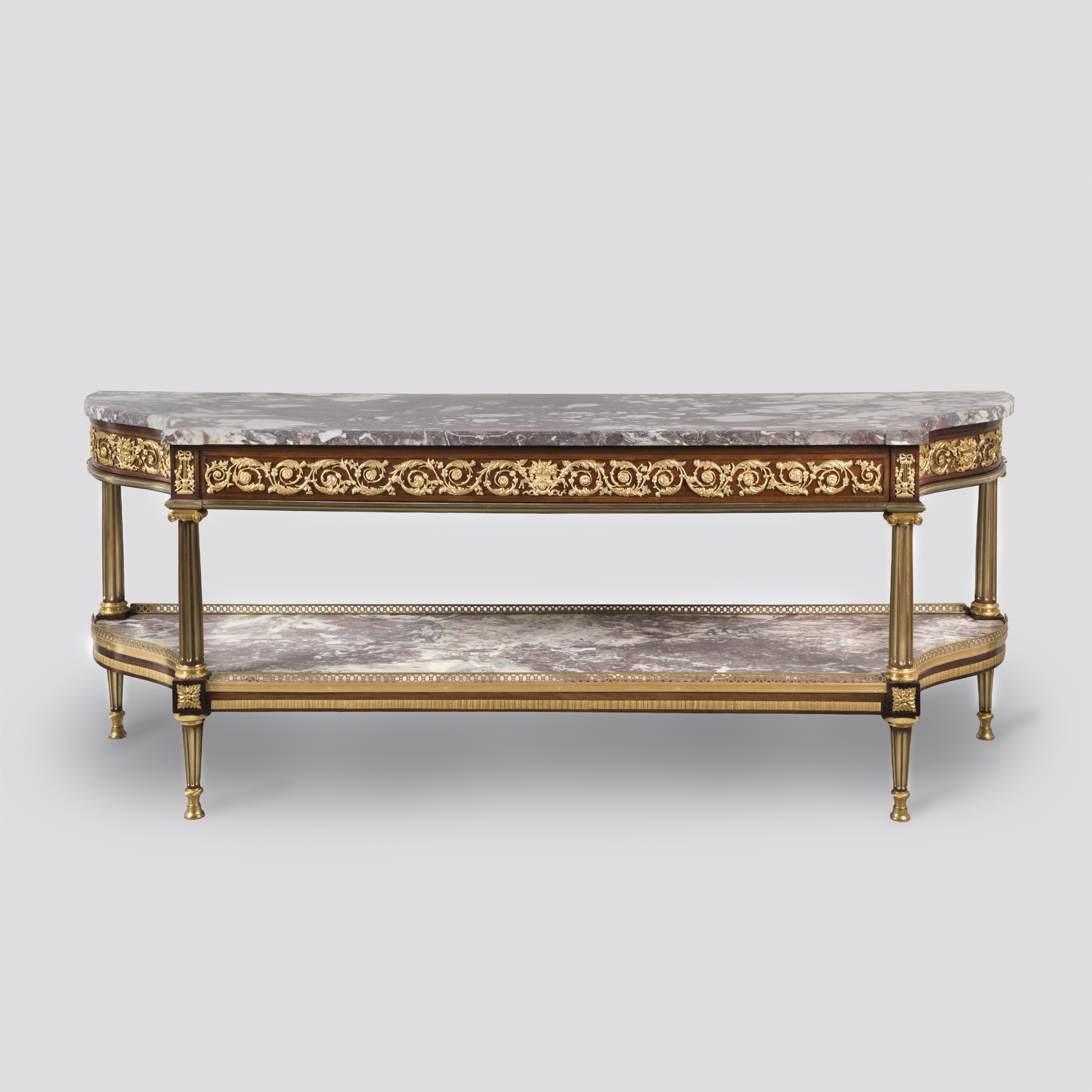 An Exceptional Louis XVI Style Ormolu-Mounted Console Desserte