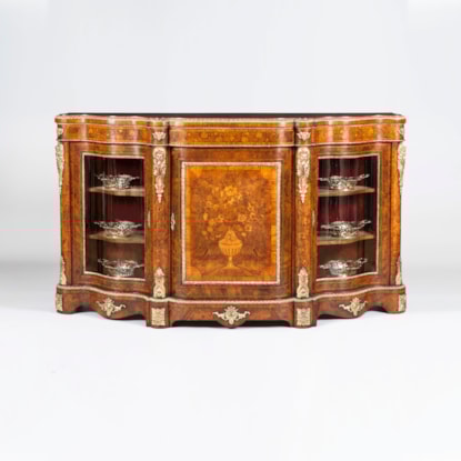 A Floral Marquetry and Ormolu Mounted Credenza