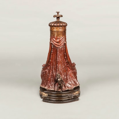 Viennese Bronze Musical Box Table Lamp By Franz Bergman