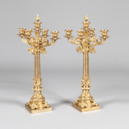 A Pair of Gilt Bronze Candelabra of the William IV Period