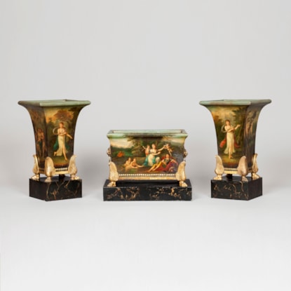 A Three Piece Jardinière Garniture of the Empire Period