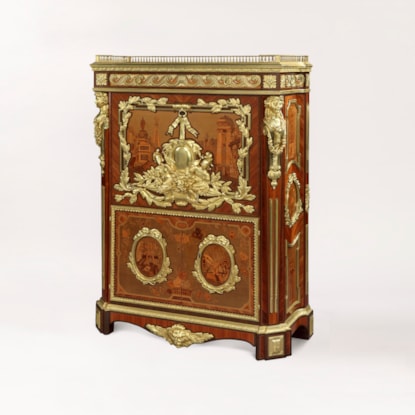A Marquetry and Gilt Bronze Secretaire by Rogie after the original in the Wallace Collection