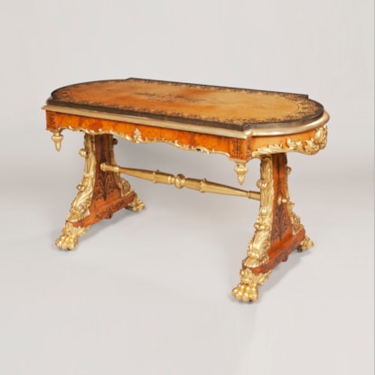 A Magnificent Library Centre Table of Exhibition Quality of the George IVth Period, in the Manner of Morel & Seddon