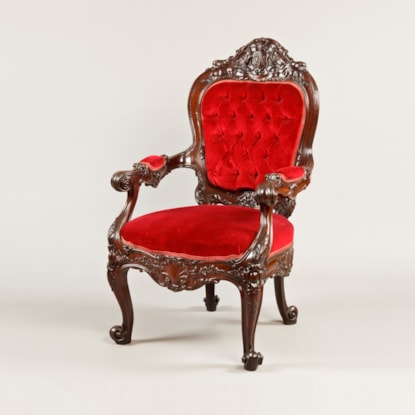 A Fine Antique Library Armchair