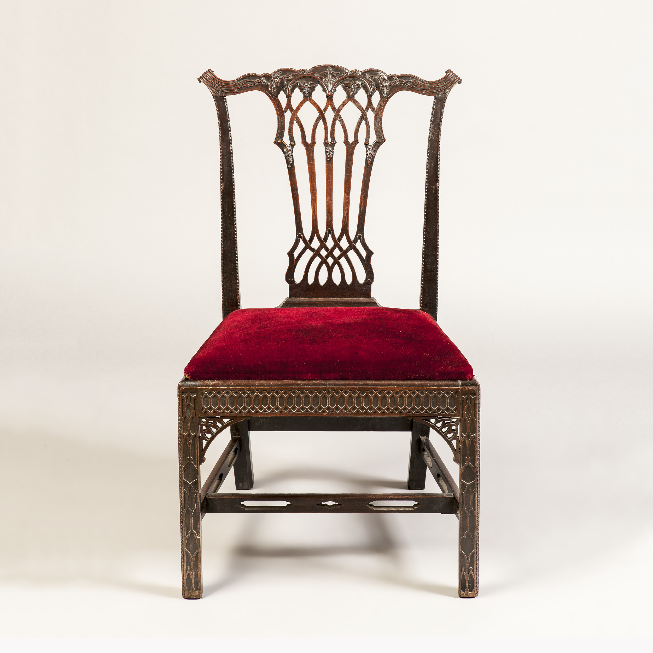 A Set of Eight Side Chairs in the Georgian Gothick Manner